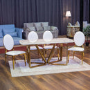 ชุดโต๊ะอาหารหินอ่อน เอสม่อส III / Edmond Dining Set III HS Furniture Mall